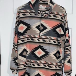 Aztec lightweight quarter zip hoodie